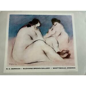 RC Gorman, Two Women, 1979, Poster, Painting, Print, Navajo, ~ 250626-WH 771